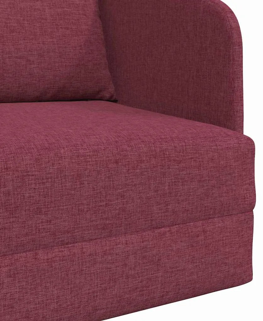 Sofá Cama de Chão 2-em-1 Vermelho Vinho 65x80x83 cm Tecido
