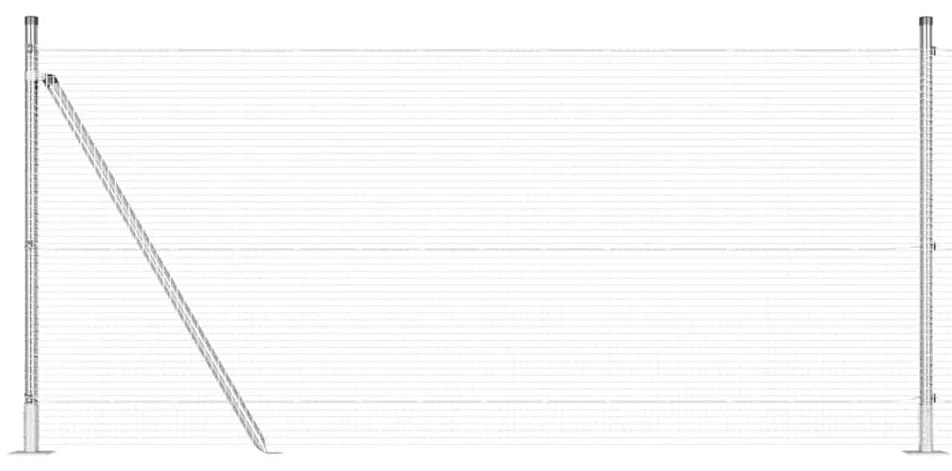 Conjunto de Postes de Cerca Conjunto de 2 Aço galvanizado 10 x 1 m