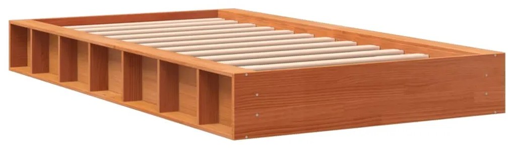 Cama sem colchão 90x200 cm pinho maciço castanho-mel