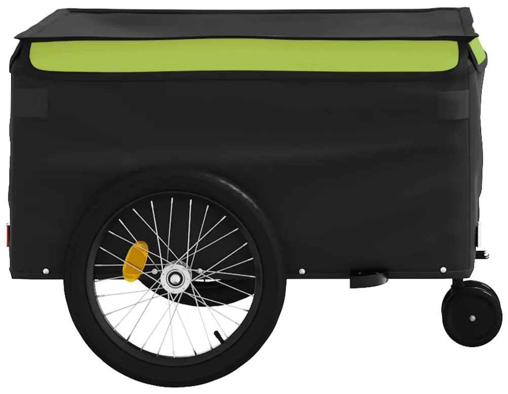 Reboque para bicicleta 45 kg ferro preto e verde