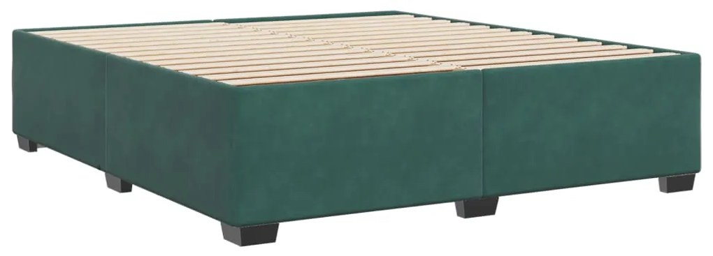 Estrutura de cama sem colchão 180x200 cm veludo verde-escuro