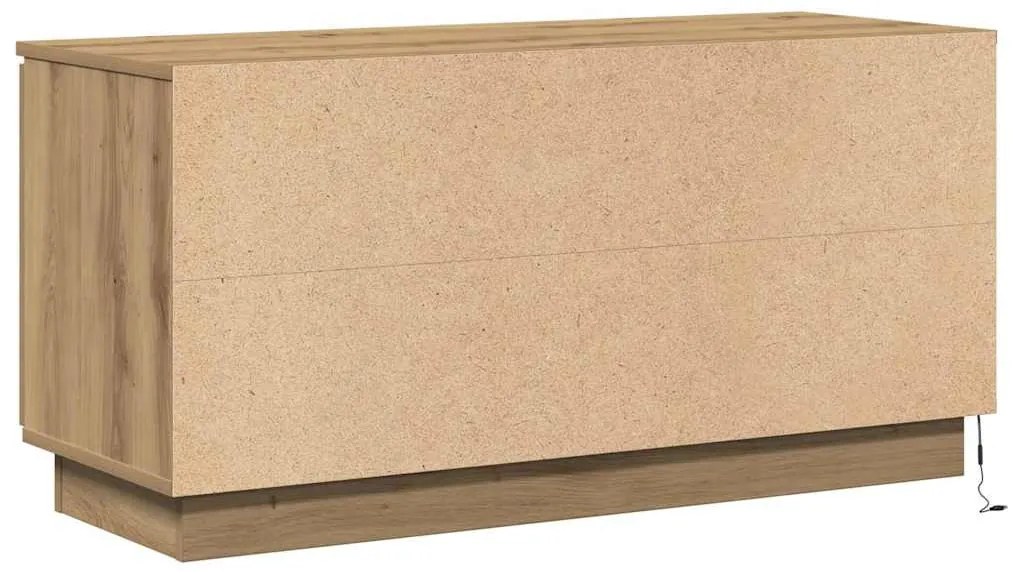 Gabinete de TV Carvalho Artesanal 100x38x49 cm Madeira Engenheirada