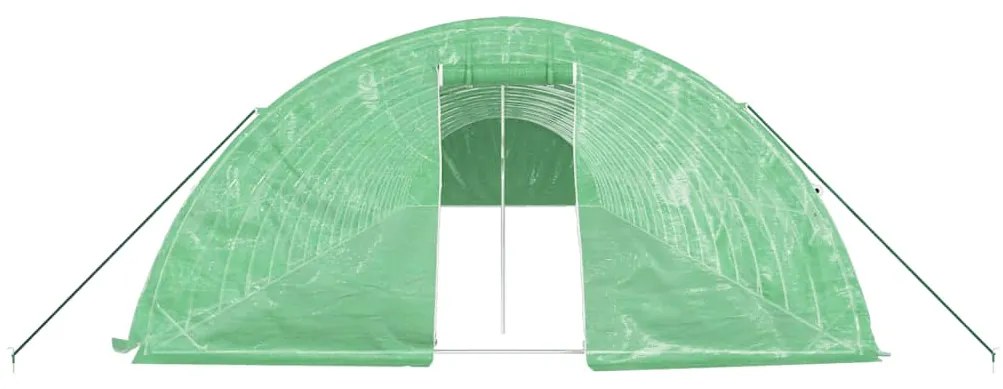 Estufa com estrutura de aço 100 m² 20x5x2,3 m verde