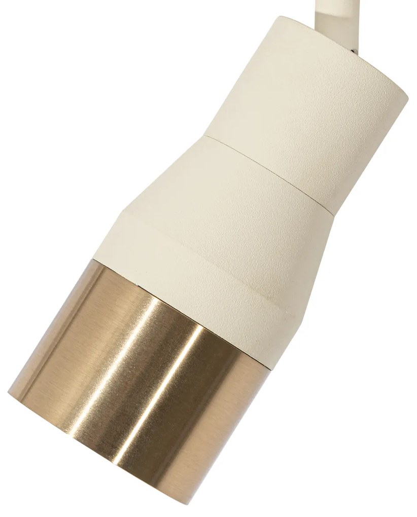 Foco moderno bege com dourado para sistema de trilhos monofásico GU10 50mm - Iconic Kohua Moderno