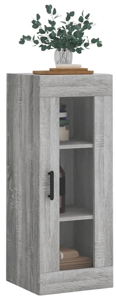 Armário de parede 34,5x34x90 cm cinzento sonoma