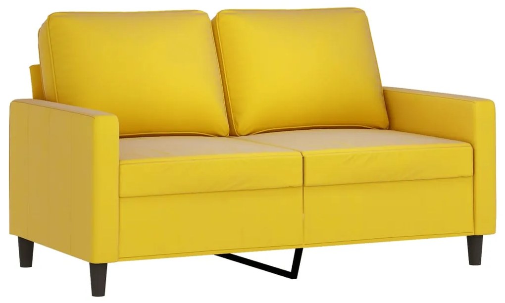 4 pcs conjunto de sofás veludo amarelo