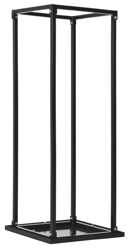 284702 vidaXL Suporte para lenha com base 37x37x113 cm aço preto