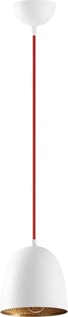 Candeeiro Chandelier Tattoo – Branco/Vermelho – 16 x 16 cm