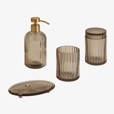 Conjunto De Banho Em Vidro Gariel Cinza Mercúrio - Sklum