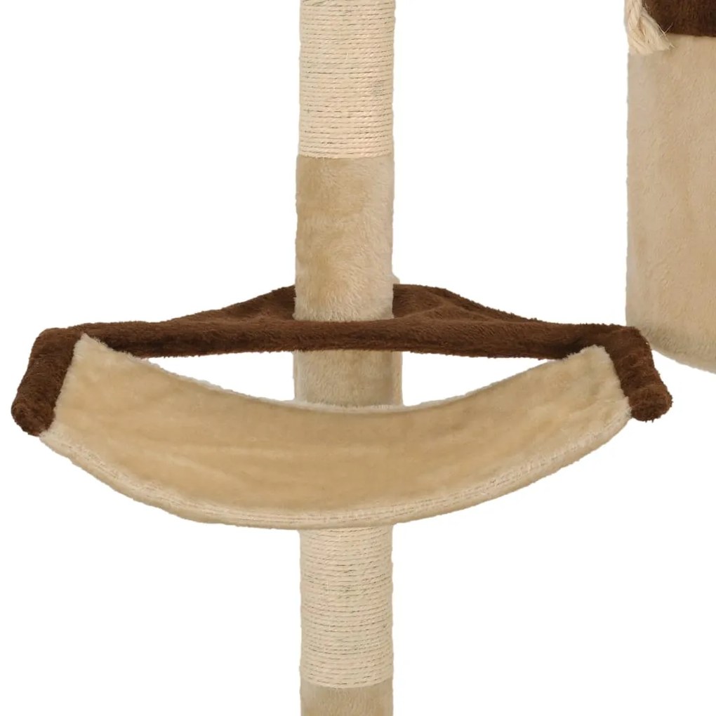 Árvore p/ gatos parede arranhadores sisal 194 cm bege/castanho