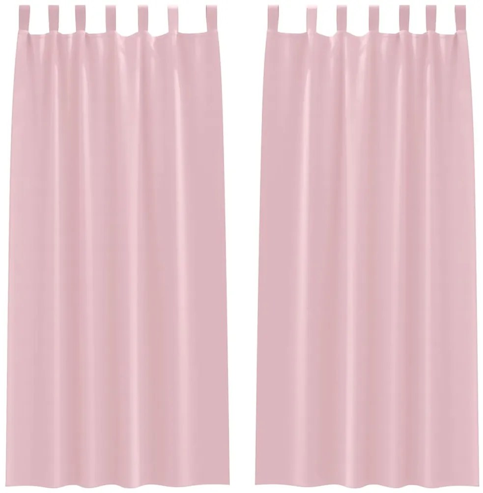 Cortinas com cortinas 2 pcs Rosa Bebê 245 x 140 cm Poliéster