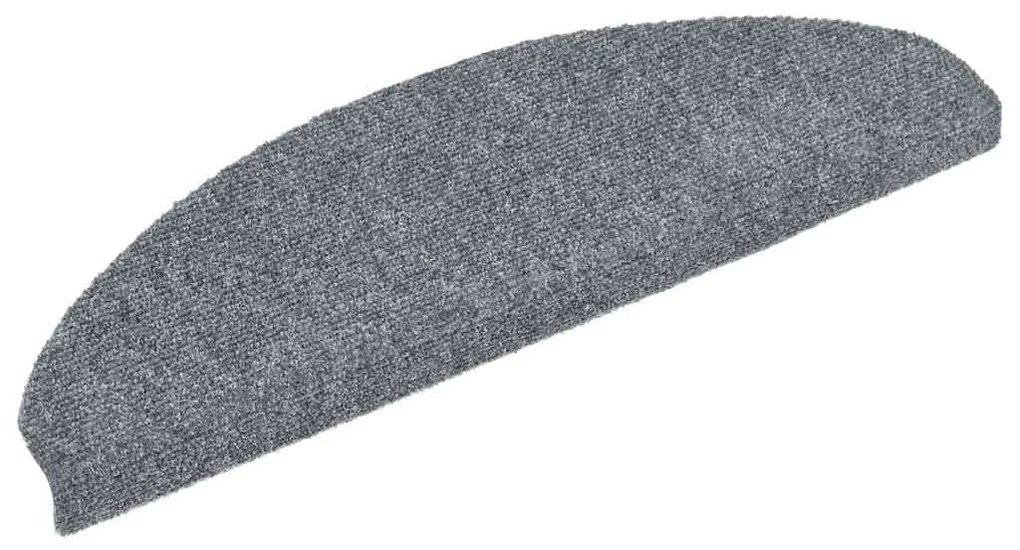 Tapetes de escada autoadesivos 30 pcs 65x21x4cm cinzento-claro