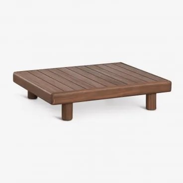 Mesa De Centro Retangular Para Jardim 100x80 Cm Em Acácia Edrien Castanho Acácia - Sklum