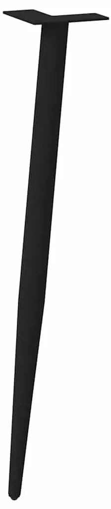 Pés de mesa de console cônicos, 4 peças, preto, 72-73 cm, aço