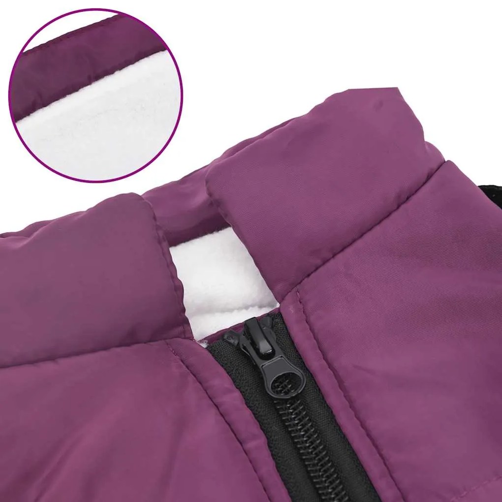 casaco para cães com arnês impermeável reflexivo roxo L40