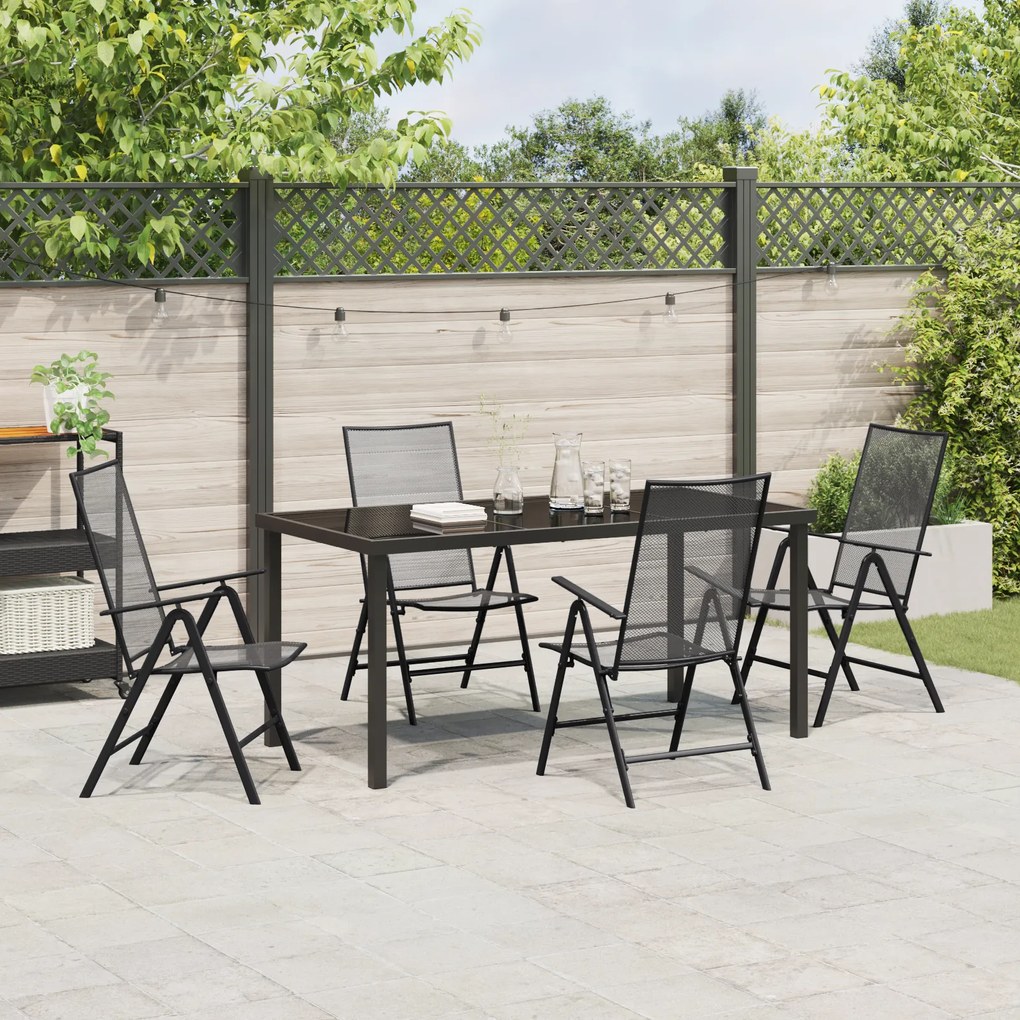 Conjunto de Jantar de Jardim de 5 Peças em Aço Antracite