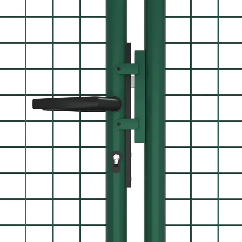 Portão de jardim em rede 390x125 cm aço verde