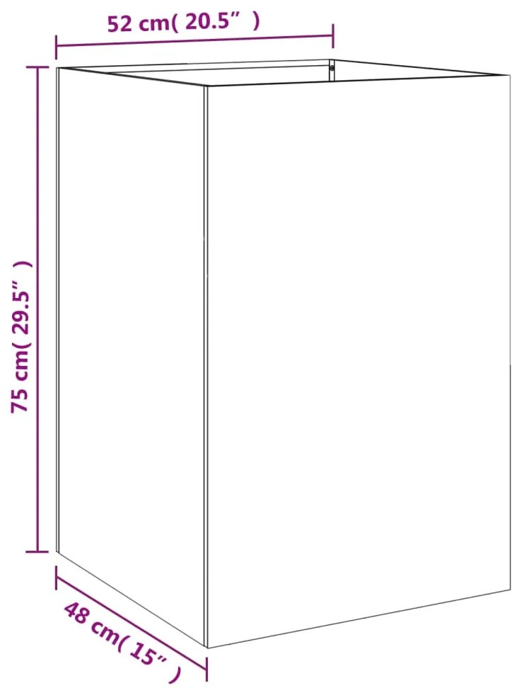 Vaso/floreira 52x48x75 cm aço antracite