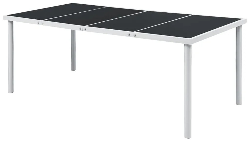 vidaXL Mesa de jardim 190x90x74 cm preto aço