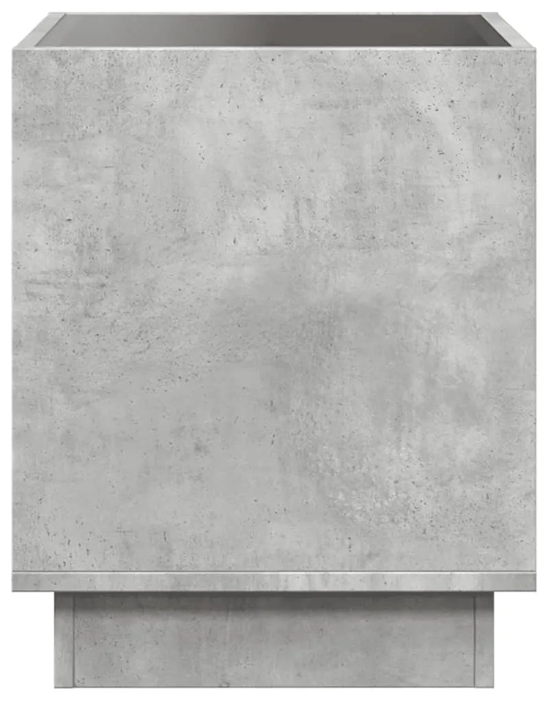 Mesa de cabeceira c/ LED Infinity 40x40x50 cm cinzento cimento