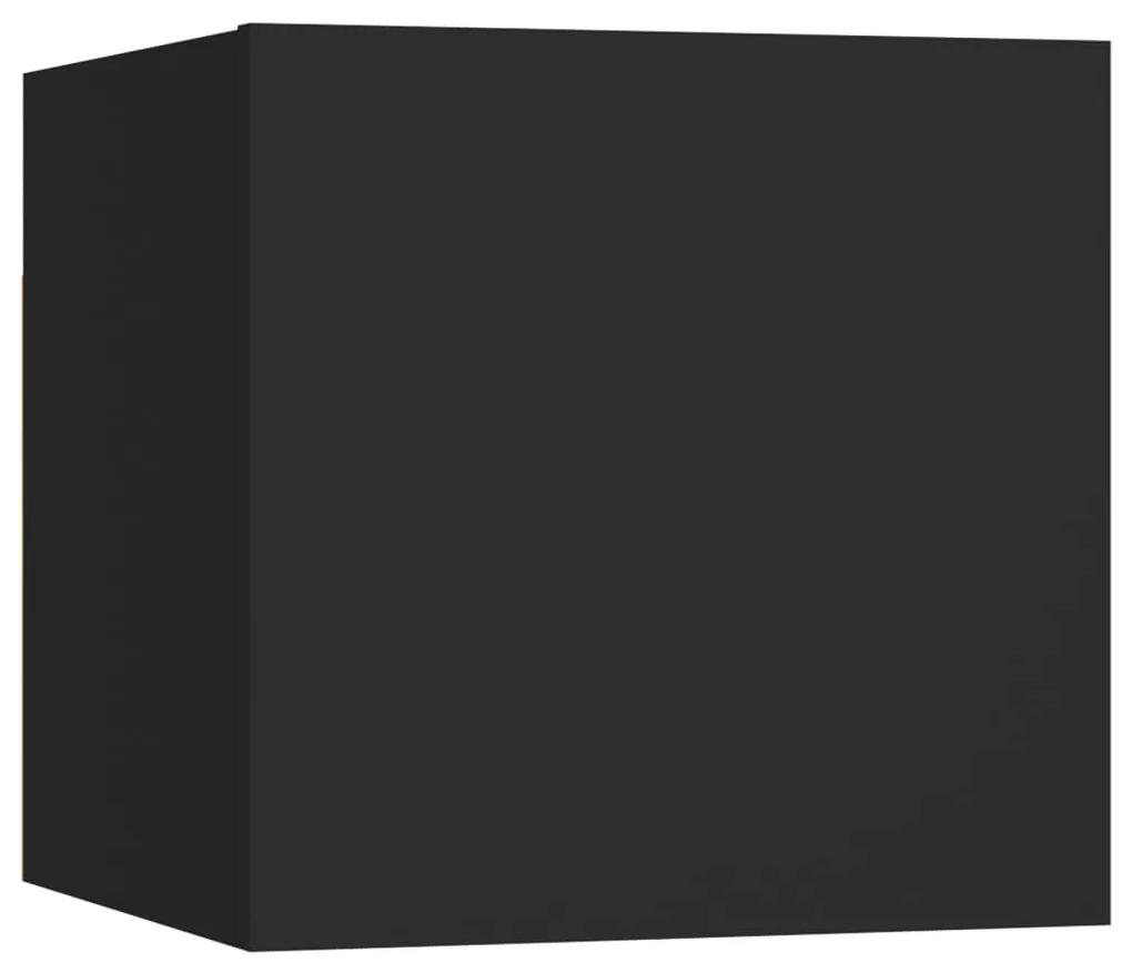 7 pcs conjunto de móveis de TV contraplacado preto