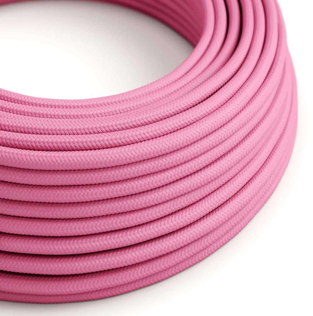 Round Electric Cable covered by Rayon solid color fabric RM08 Fuchsia - 2x0.75