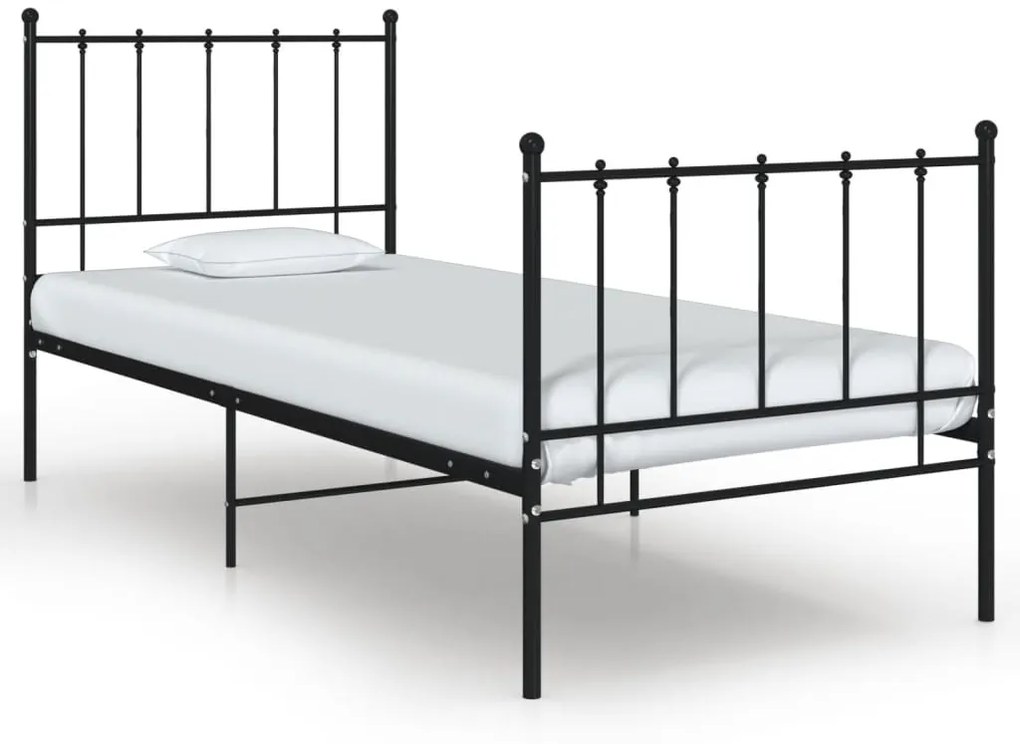 vidaXL Estrutura de cama 100x200 cm metal preto