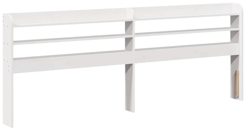 Cama sem colchão 200x200 cm madeira de pinho maciça branco