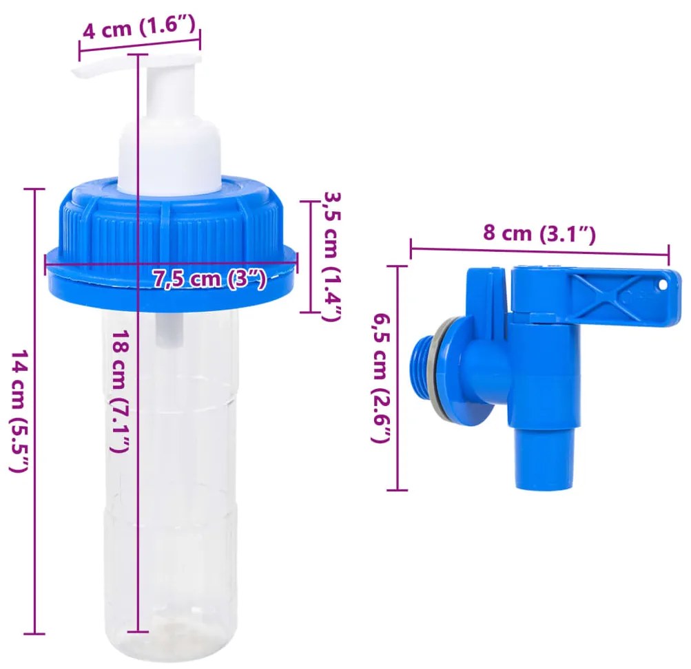 Recipiente água c/ torneira e dispensador de sabão 15L plástico