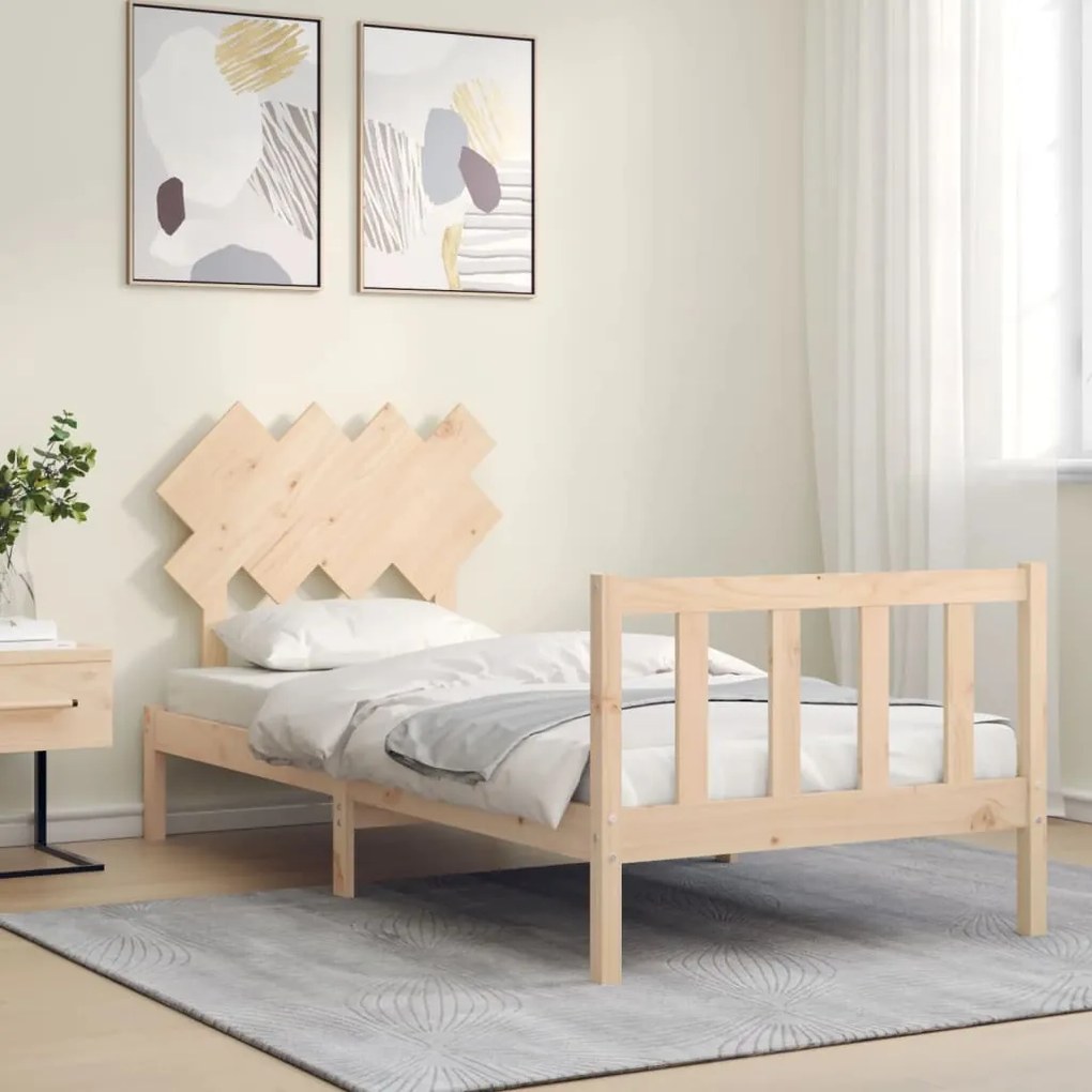 Cama sem colchão 90x200 cm madeira de pinho maciça
