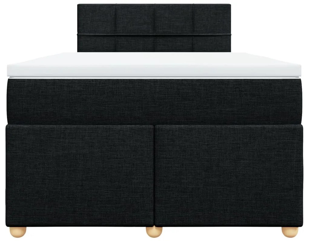 Cama boxspring com colchão 120x190 cm tecido preto