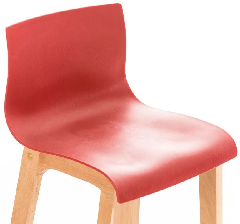 Banco de bar Hoover em plástico e com estrutura de Cor Natural 41 x 101 x 46 cm Vermelho