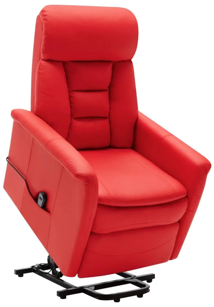 vidaXL Poltrona elevatória couro artificial vermelho