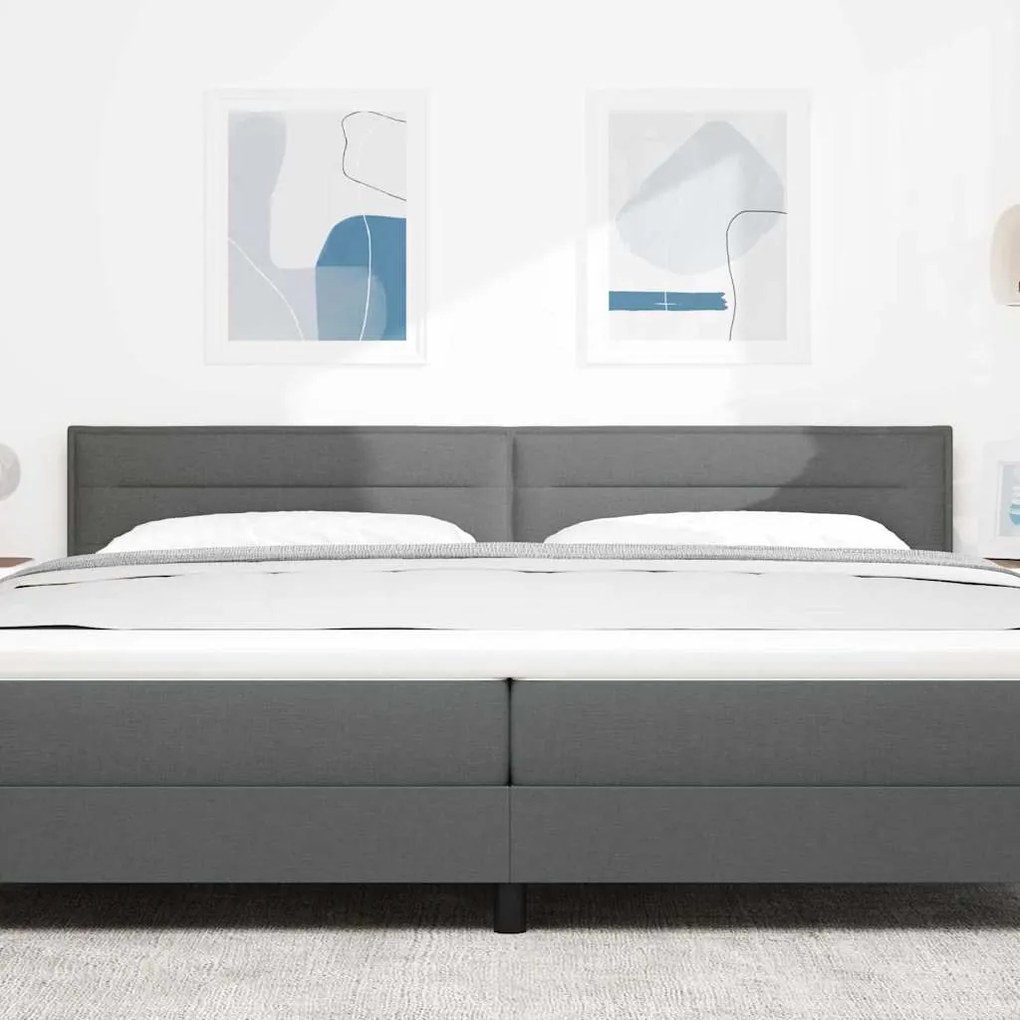 Cabeceira Design Linhas Cinza Escuro 100 cm Tecido