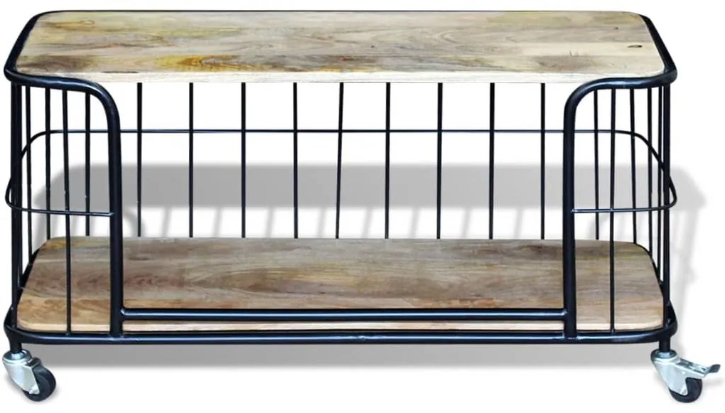 Armário TV madeira de mangueira sólida 100x40x45 cm