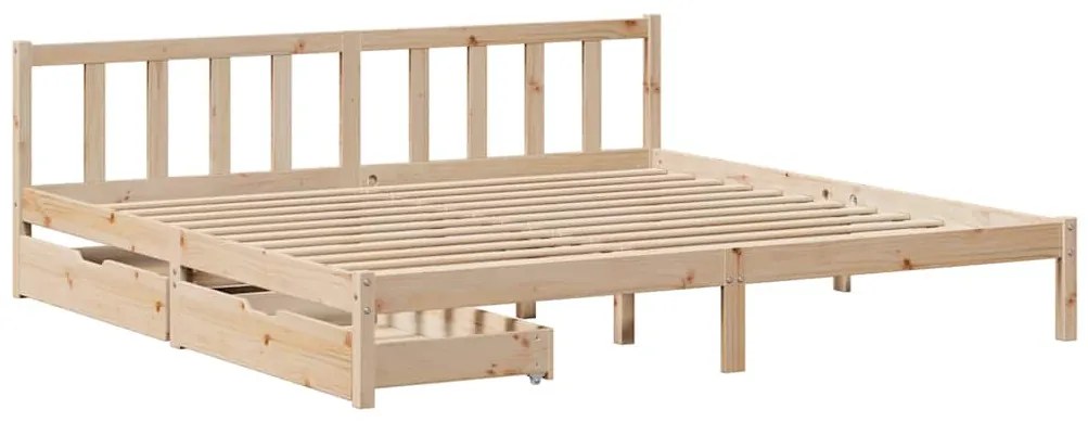 Cama sem colchão 200x200 cm madeira de pinho maciça