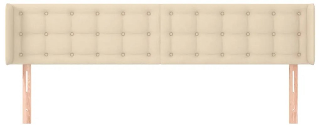 Cabeceira de cama c/ abas tecido 183x16x78/88 cm creme