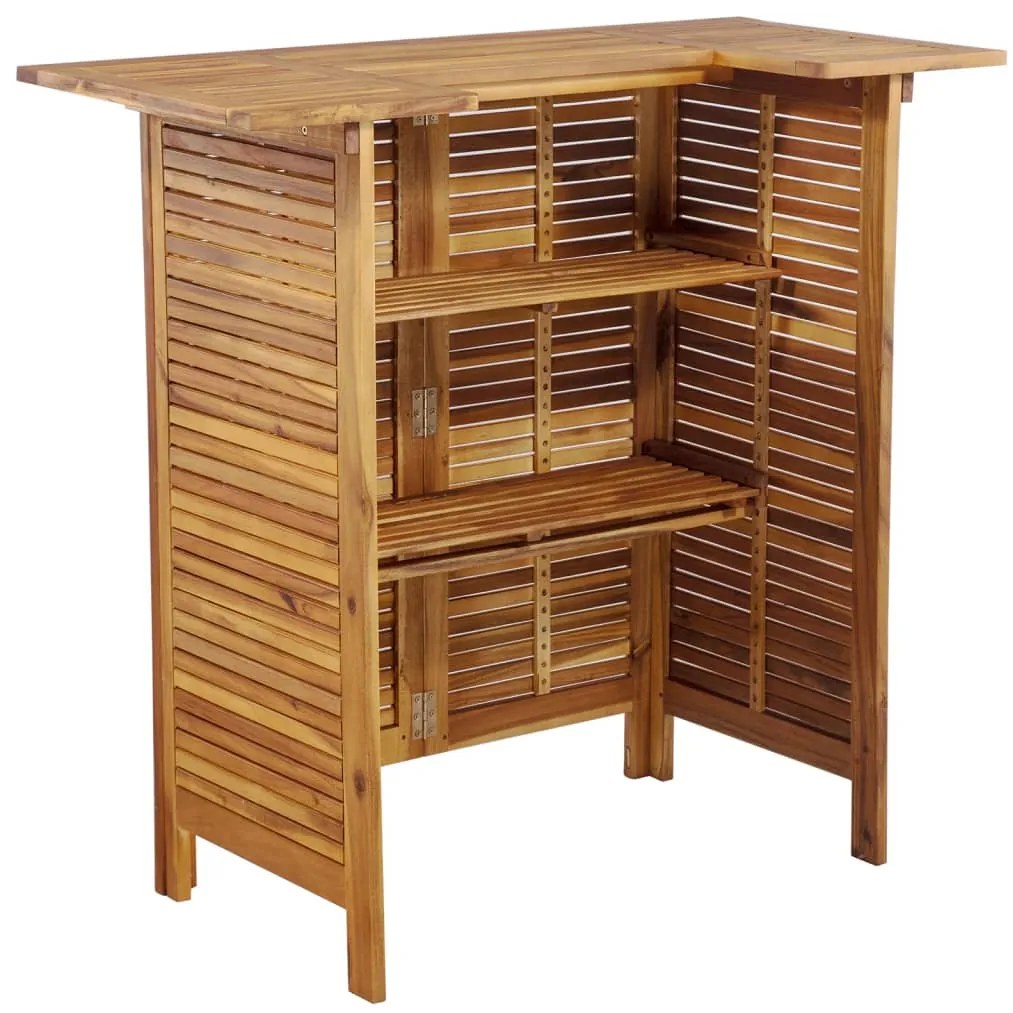 5 pcs conjunto de bar para jardim madeira de acácia maciça