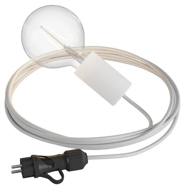 Eiva Snake Elegante lâmpada portátil para exterior cabo têxtil de 5 m suporte para lâmpada à prova d'água IP65 e plugue