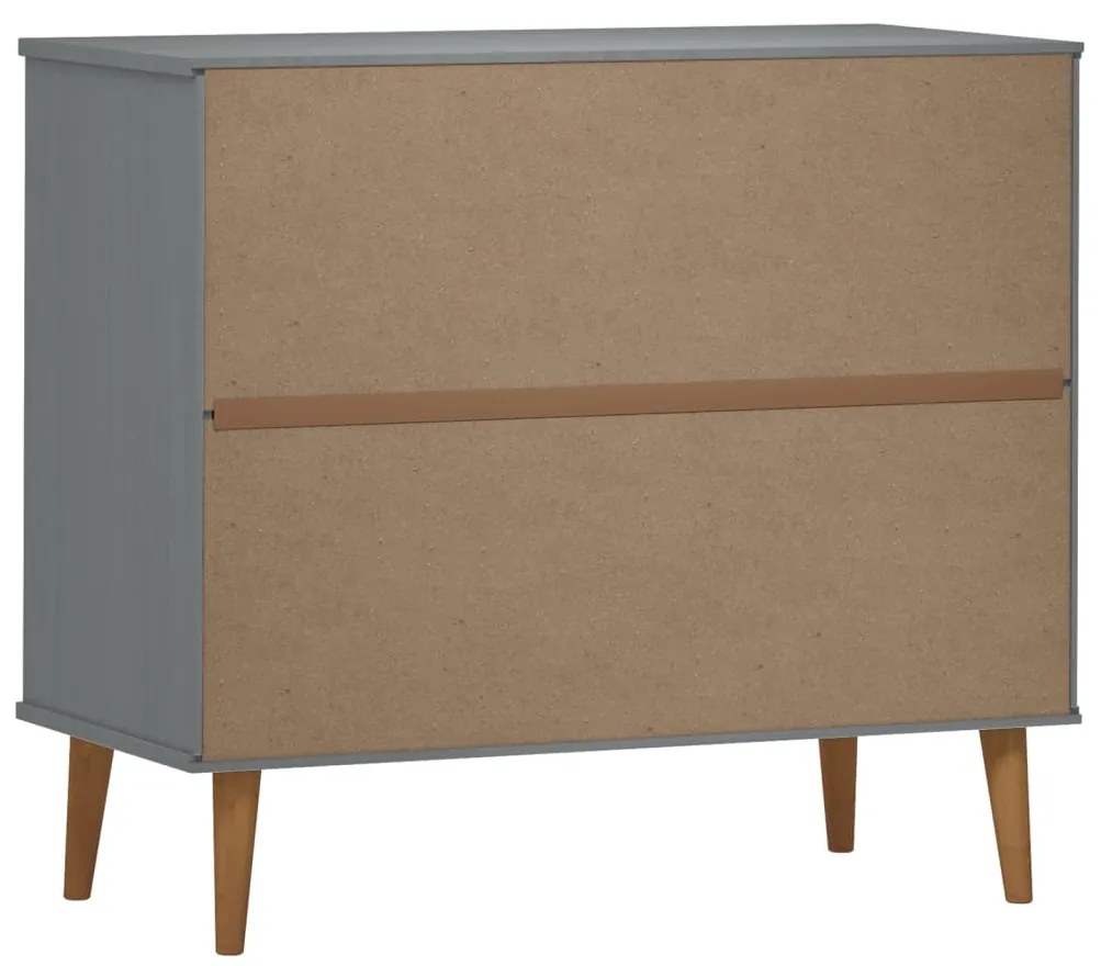 Armário Alto Eva em Pinho Maciço - Cinzento - Design Escandinavo