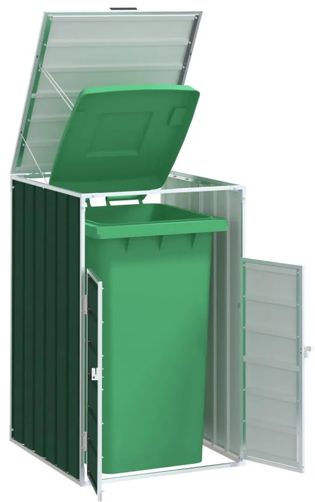 vidaXL Abrigo para caixote do lixo 72x81x115 cm aço verde