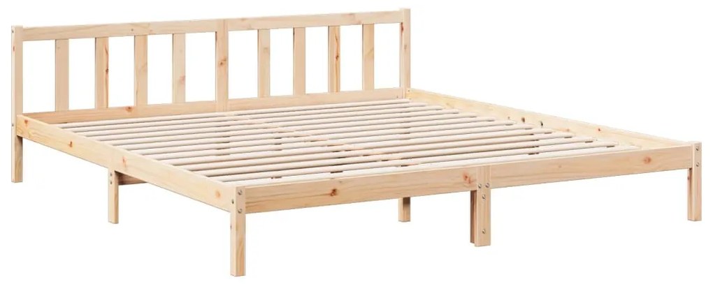 Cama extra longa sem colchão 200x220 cm madeira de pinho maciça