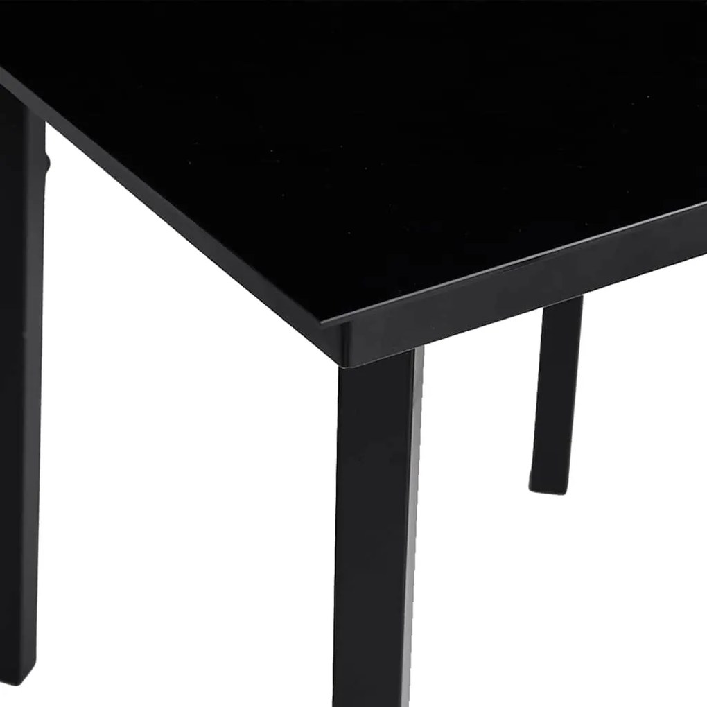 Conjunto de sala de jantar 5 pcs Cinza claro e preto