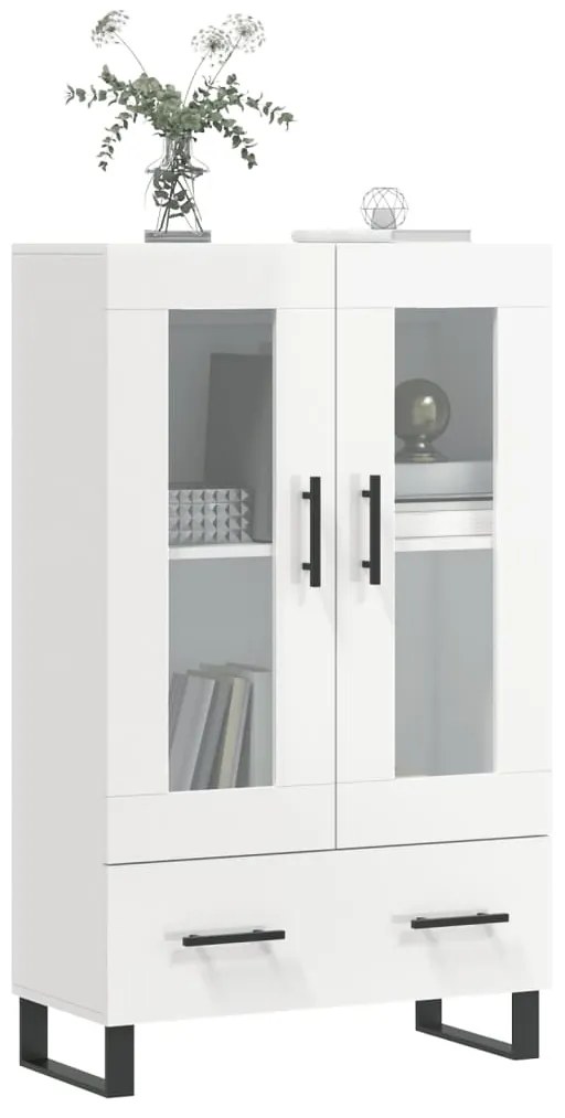 Aparador alto 69,5x31x115 cm derivados madeira branco brilhante