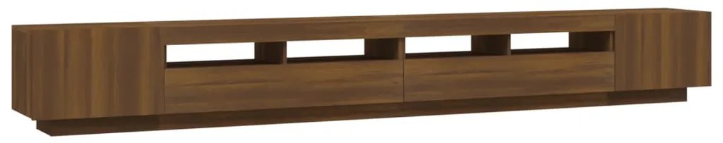 Conjunto móveis de TV 3pcs c/ LEDs madeira carvalho castanho