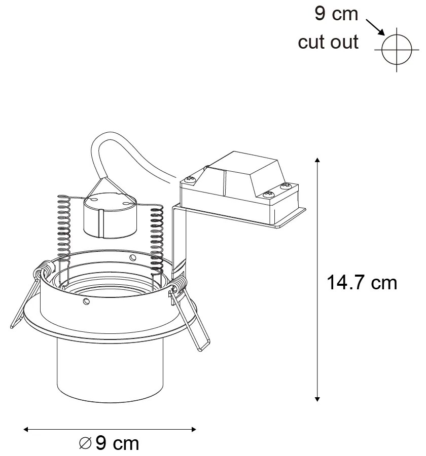 Foco embutido moderno Cinza-escuro GU10 50mm Redondo Inclinável - Installa