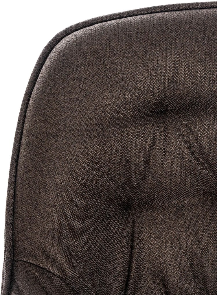 Banco de bar Gibson em tecido e com estrutura preta 54 x 93,5 x 57,5 cm Castanho