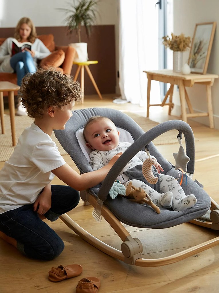 Espreguiçadeira com arco, Babydream cinzento medio liso