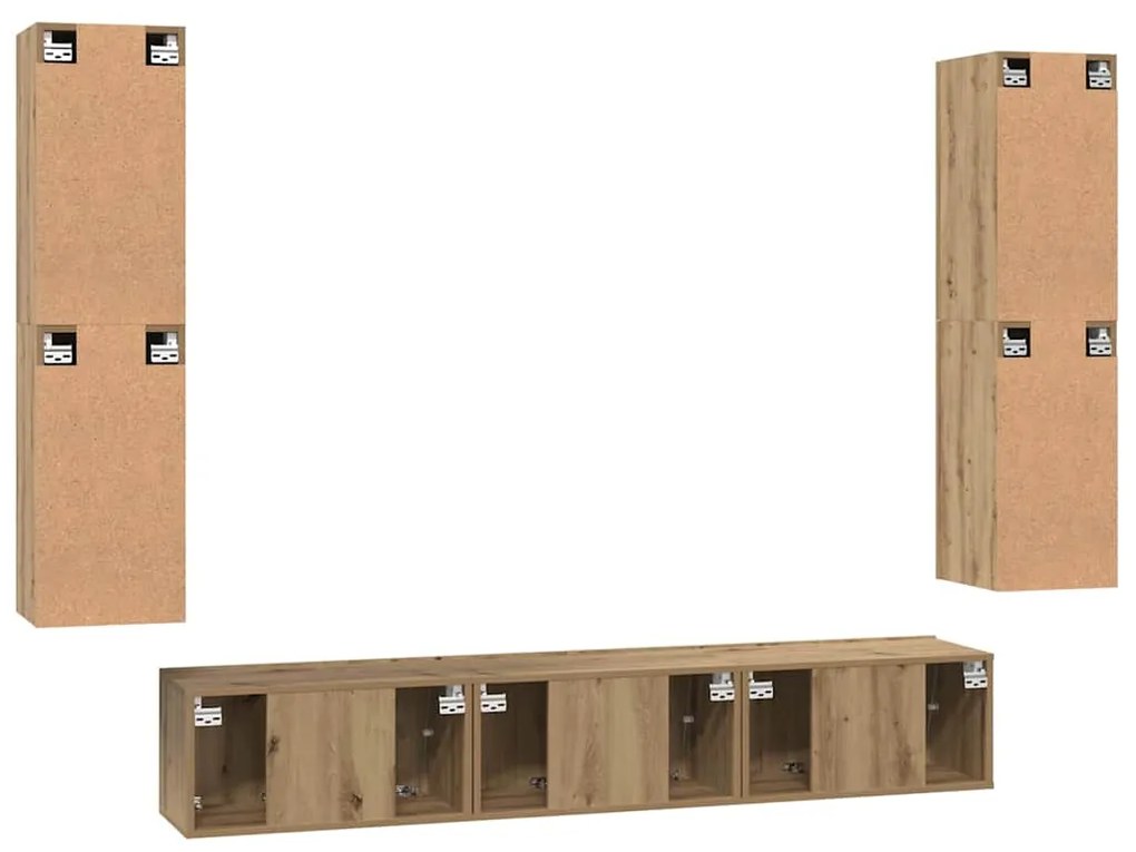 Conjunto de móvel de TV com prateleira Outros 7 pcs carvalho artisiano