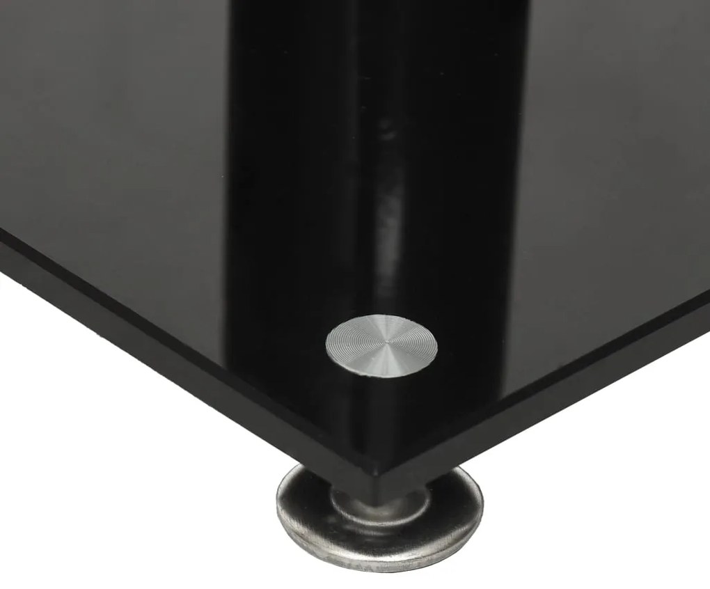 Suportes colunas 2 pcs vidro temperado 1 pilar preto/prateado